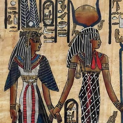 Professionally Framed & Matted Papyrus Painting Art