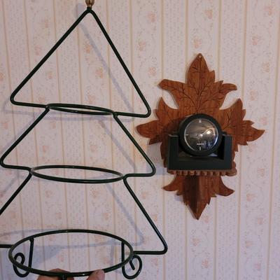 Jewelry holder tree and small wall clock