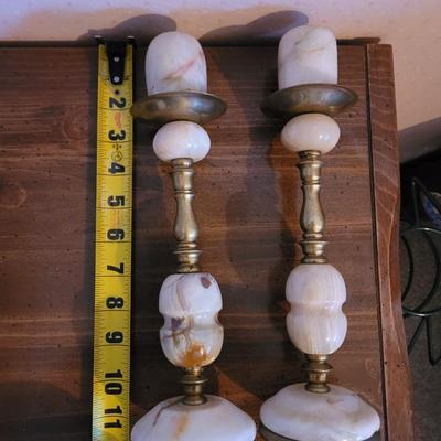 Candlestick holders, can be wired for electric
