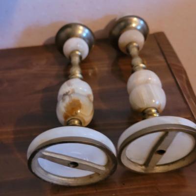Candlestick holders, can be wired for electric