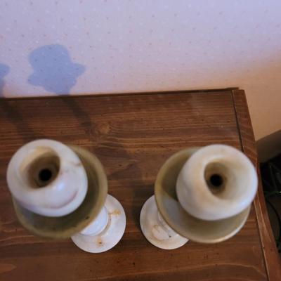 Candlestick holders, can be wired for electric