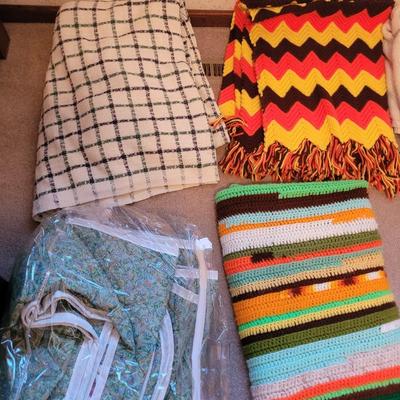Lot of blankets and handmade afghans
