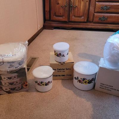 Unused vintage canister sets