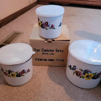 Unused vintage canister sets