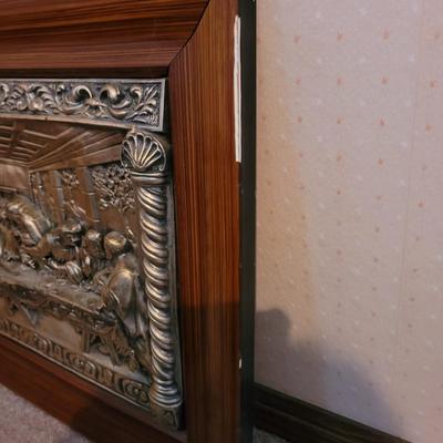 17" x 29" aluminum or tin relief of the last supper