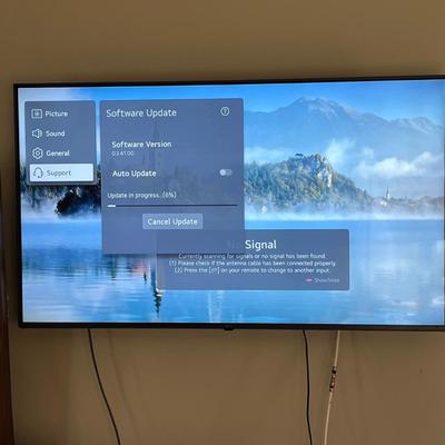 50” LG TV with Wall Mount and Remote