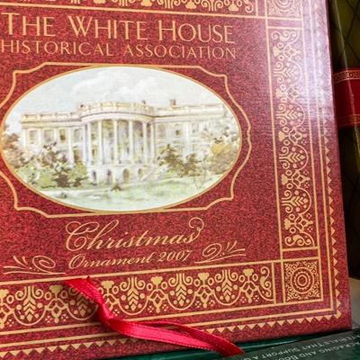 Whitehouse Christmas Ornament Lot - 26 in Boxes + Pile of Empty Boxes and Paperwork