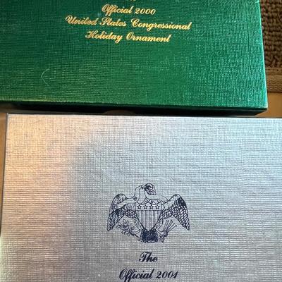 Whitehouse Christmas Ornament Lot - 26 in Boxes + Pile of Empty Boxes and Paperwork