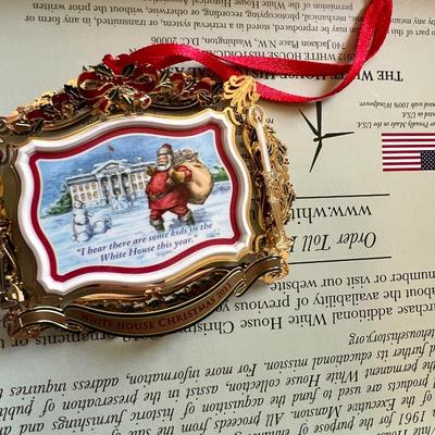 Whitehouse Christmas Ornament Lot - 26 in Boxes + Pile of Empty Boxes and Paperwork