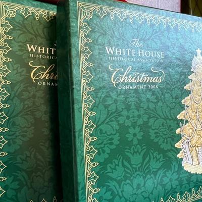 Whitehouse Christmas Ornament Lot - 26 in Boxes + Pile of Empty Boxes and Paperwork
