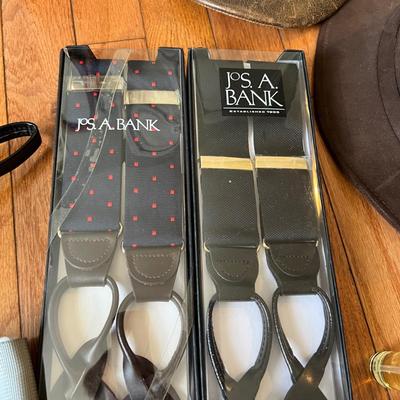 Big Mixed Lot Mens Accessories - Hats, Silk Ties, Leather Belts, CK Cologne, etc.