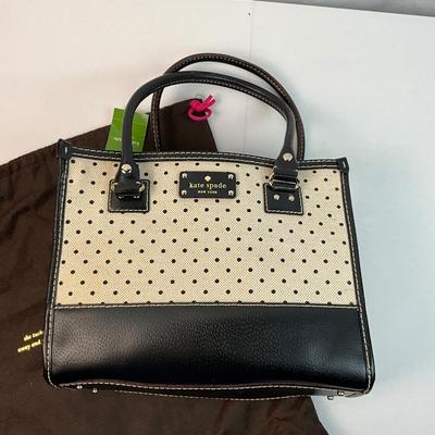 Lot D 170 NWT Kate Spade Black and Beige Handbag