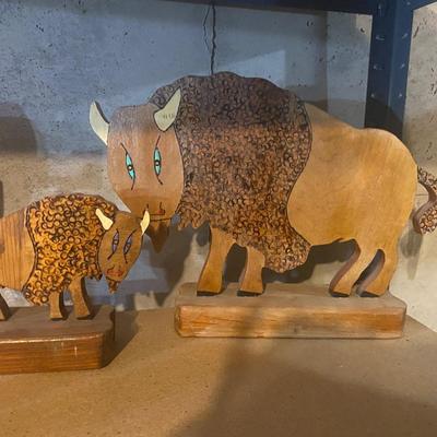 HANDMADE WOODEN CRITTERS AND A CLOWN