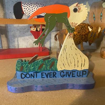 HANDMADE WOODEN CRITTERS AND A CLOWN