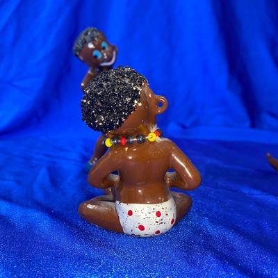3 AFRICAN TRIBAL FIGURES 1950'S OCCUPIED JAPAN
