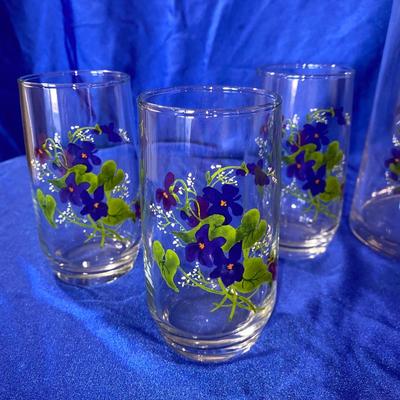BEAUTIFUL J. WALSH HAND PAINTED FROM FRANCE, TUMBLERS AND PITCHER