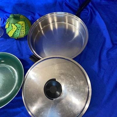 ORGREENIC FRYING PAN, HEAVY STAINLESS FRYING PAN, STEAMER AND SHAKERS