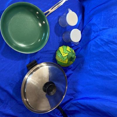 ORGREENIC FRYING PAN, HEAVY STAINLESS FRYING PAN, STEAMER AND SHAKERS