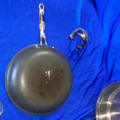 ORGREENIC FRYING PAN, PAMPERED CHEF MEASURING CUP, PYREX LIQUID MEASURER AND MORE