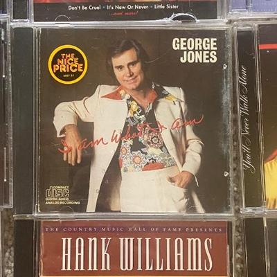 DOLLY PARTON, CONWAY TWITTY, HANK WILLIAMS, ELVIS PRESLEY, AND GEORGE JONES ON CD'S