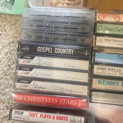 MUSIC ON CASSETTE TAPES AND NEW UNUSED TAPES