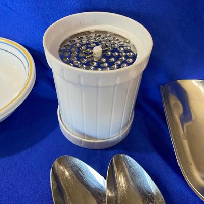 NORITAKE FLATWARE, FARBERWARE FLATWARE, SMALL CORELLE ICE CREAM BOWLS AND MORE