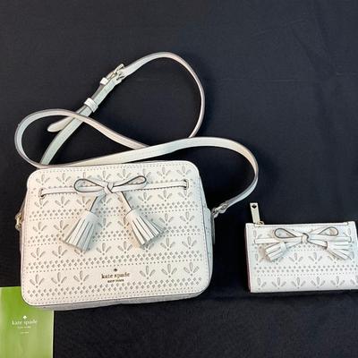 Lot D 173 NWT Kate Spade White Leather Hayes Crossbody and Wallet