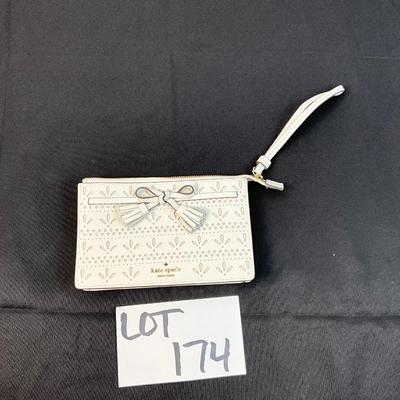 Lot D 174 NWT Kate Spade White Leather Hayes Perf Camera Clutch