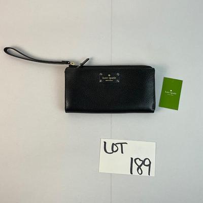 Lot D 189 NWT Kate Spade Layton Wellesley Black Leather Wallet