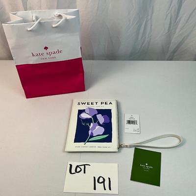 Lot D 191 NWT Kate Spade Harriet Turn Over A New Leaf Sweet Pea Clutch
