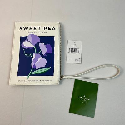 Lot D 191 NWT Kate Spade Harriet Turn Over A New Leaf Sweet Pea Clutch