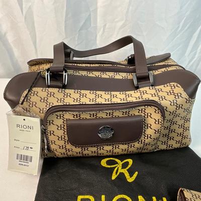 Lot D 193 NWT Rione Italy Signature Leather Handbag and Matching Wallet