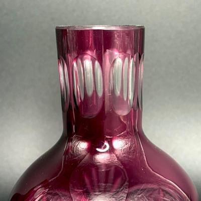 Set of 2 Beautiful Vintage Cranberry Vases