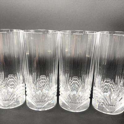 Crystal Pitcher with 4 Crystal Glasses