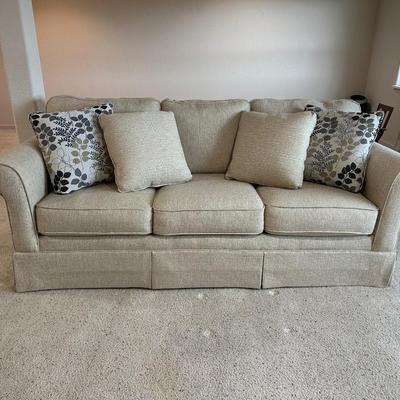 LIKE NEW TAN TWEED STYLE SOFA