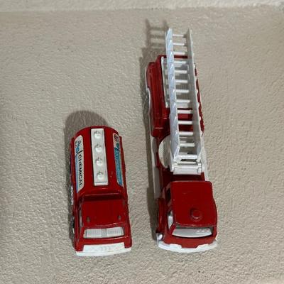TOOTSIE TOY FIRE TRUCK AND CHEMICAL EXTINGUISHER TOYS