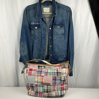 Lot D 203 Tommy Hilfiger Patchwork Handbag and A New Day Denim Jacket