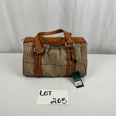 Lot D 205 NWT Vintage Ralph Lauren Houndstooth Handbag