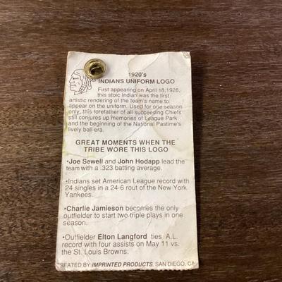 Sunoco the tribe 1920s Cleveland Indians uniform logo pin back