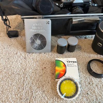 FUJICA 35MM CAMERA WITH VARIOUS LENSES, FLASH AND TIMER