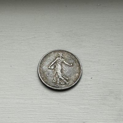 1918 1 FRANC SILVER COIN