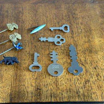 WATERLOO BOY PINS AND OTHER MISC SMALL TREASURES