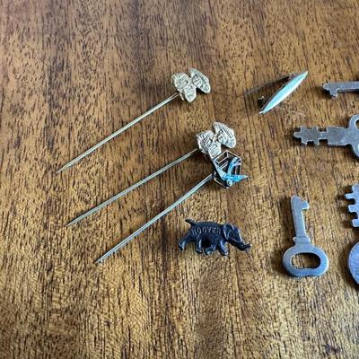 WATERLOO BOY PINS AND OTHER MISC SMALL TREASURES