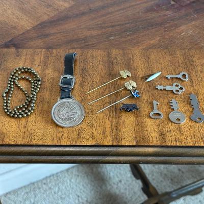 WATERLOO BOY PINS AND OTHER MISC SMALL TREASURES