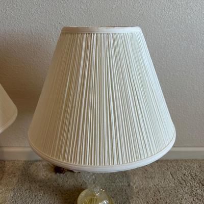 2 GLASS BASE TABLE LAMPS