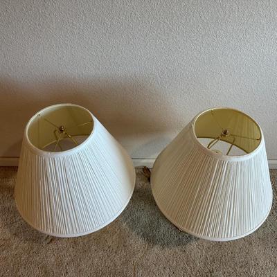 2 GLASS BASE TABLE LAMPS
