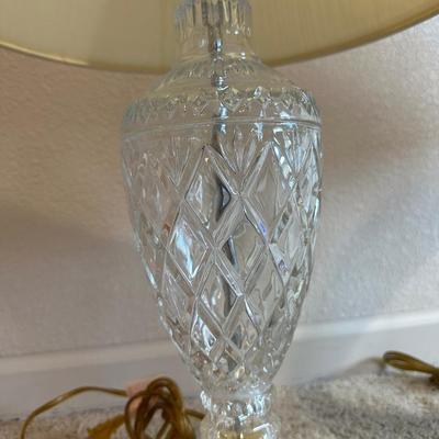 2 GLASS BASE TABLE LAMPS