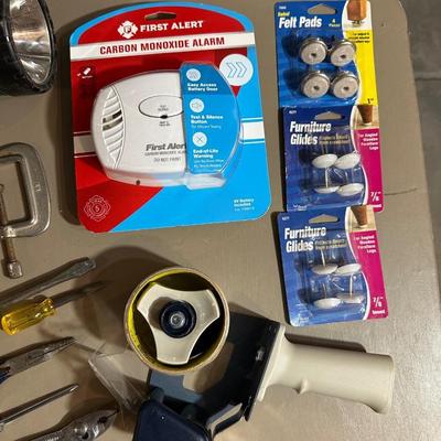 NEW CARBON MONOXIDE ALARM, HAND TOOLS, C-CLAMPS AND MORE