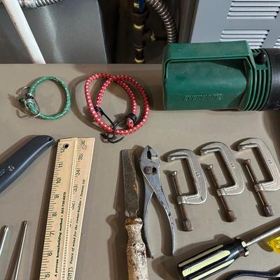 NEW CARBON MONOXIDE ALARM, HAND TOOLS, C-CLAMPS AND MORE