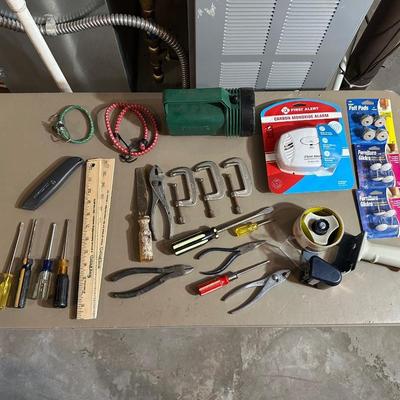 NEW CARBON MONOXIDE ALARM, HAND TOOLS, C-CLAMPS AND MORE